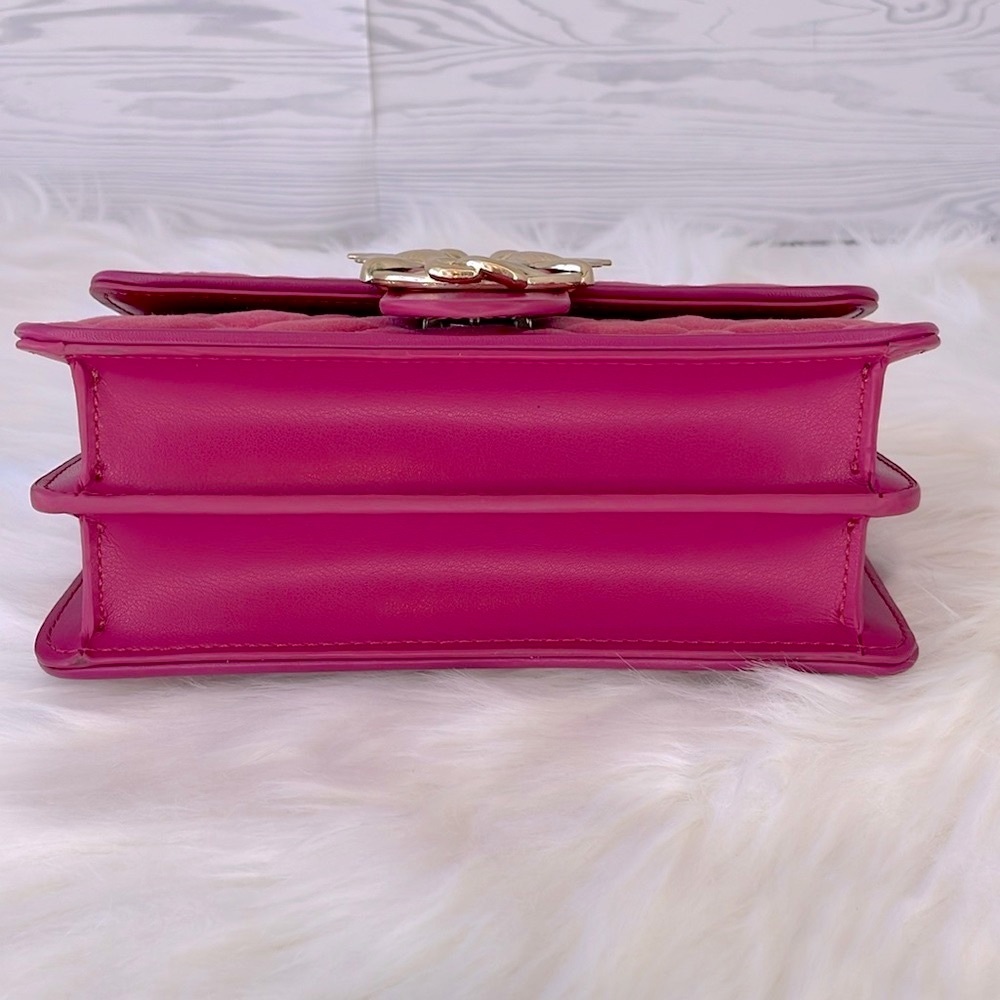 Pinko Quilted Velvet & Leather Love Bag with Chain Strap - Picture 9 of 17